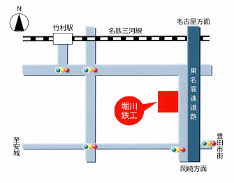 【株式会社堀川鉄工　（豊田工場）・近隣地図】